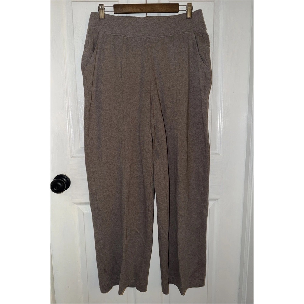 Pact Women's Airplane Pintuck Wide Leg Pant $88 Deep Taupe Size L 29"